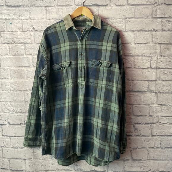 Vintage American Eagle Outfitters Plaid Quater Button Up LS Shirt - Picture 1 of 8